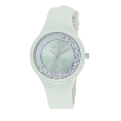 Montre sport femme Liu Jo quartz silicone vert menthe cadran cristaux