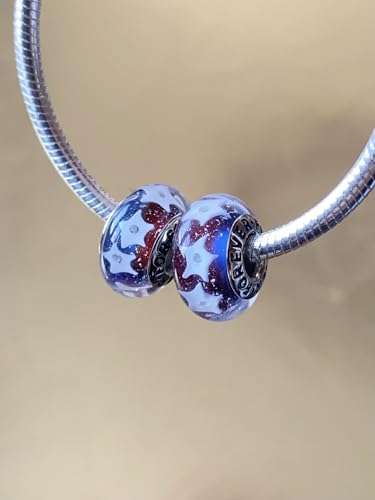 1pc Original Handmade Murano Glass 925 Sterling Silver Charms for Pandora Bracelets, Multicolor Star Charms for Pandora Bracelets, Bead Charms for Women4