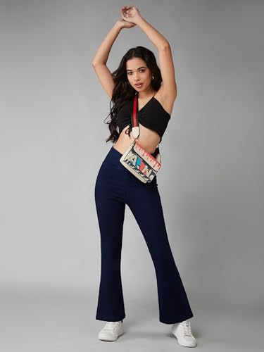 Image of Dolce Crudo Boot Cut High Rise Cropped Jeans for Women