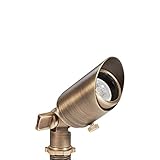 Lumen Logic Cast Brass 12V Mini Outdoor Spotlight (Bronze) with 2W 2700K MR8 LED Bulb