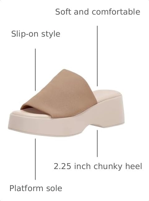 Image of Womens Wedge SIides Sandals Platform Open Toe Slip On Elastic Band Wedges Shoes