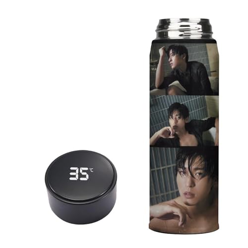 Snowman 目黒蓮 水筒 保温 直飲み 軽量 LED温度表示 誕生日 魔法瓶 ウォーターボトル 大容量 水カップ コップ 保温する 500ML