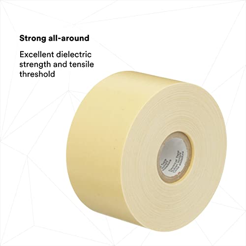 Image of 3M Varnished Cambric Tape 2520, 2 in x 36 yds, Yellow, 1 Roll