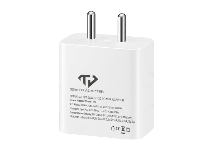 Image of 45W Super Fast Charger Compatible with Samsung Galaxy S25 / S24 /S23 /S22 /S21 /S20 (Ultra /Plus /Fe), Note 20 /20+ /10(All Series), Z Fold /Flip /S /A /F /M Series | Type C PD 3.0 Charger Adapter White