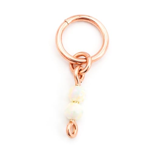 Rose Gold Belly Button Ring Opal Navel Hoop Handmade Piercing Jewelry