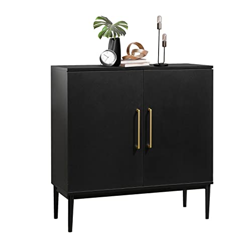 Vrullu Modern Storage Cabinet, Free Standing Buffet Cabinet, Black Sideboard And Buffet Storage, Wood Accent Cabinet For Living Room, Hallway, Entryway, Dining Room, Bedroom (1, Black) #TOP3