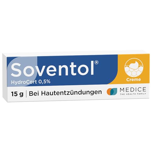 Soventol HydroCort 0,5% Creme 15 g - hydrocortison Salbe bei akuten Hautentzündungen wie Neurodermitis, Hautallergien & Ekzemen - lindert Juckreiz - entzündungshemmend