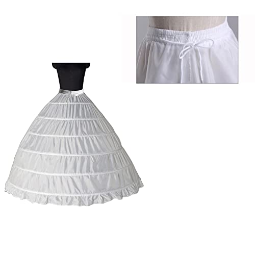 Image of Aakriti 6 Hoop Women's Polyester Skirt Shapewear Petticoat Underskirt for Wedding Dress Shapewear Undergarments Petticoat, Bridal Ethnic Wear Dress Ball Gown Shape Wear Dress Crinoline Shaper White