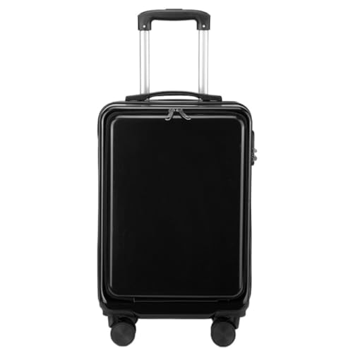 Duffle Bag Fashionable Front-opening Trolley Suitcase, Side-opening Suitcase, Women's Spinner Accommodation Suitcase Suitcase Tags(Nero,A)