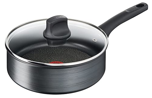 TEFAL Titanium Fusion G12432 Sauteuse avec couvercle, 24 cm, pour tous les types de feux, y compris l'induction, signal thermique, sans PFOA