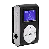 MP3 Player for Walking Running, Portable Mini MP3 Music Player Sports BackClip LCD Screen MP3 Support Memory Card, Support up to 32GB, with Mini Screen (Black)
