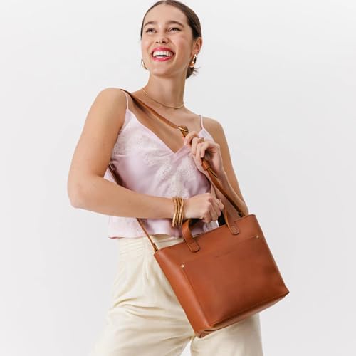 Image of Portland Leather Goods Mini Crossbody Tote Bag for Women - Handmade from the Finest Full-Grain Hides - Adjustable Strap