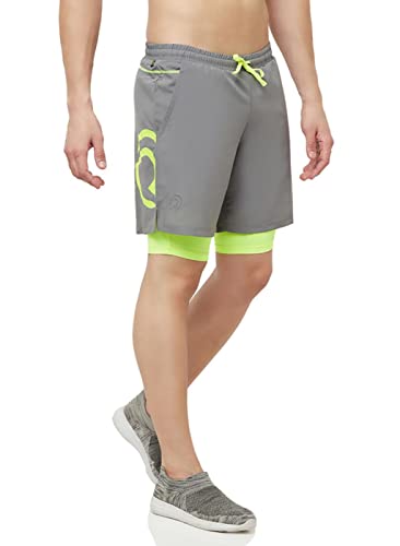 Image of TRUEREVO - 2 in 1 Running Sports Shorts for Men with Mobile Phone Pocket - Quick Dry & Lightweight Moisture-Wicking Active Wear, Gym Shorts for Men Workout - Double Layer Half Pant with Inner Tights