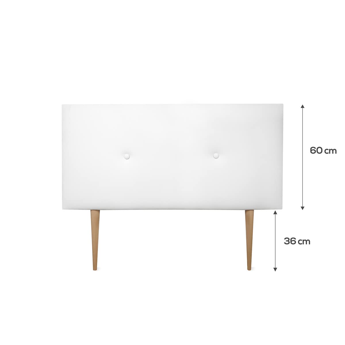 Testiera Letto Imbottita Modello Milano - Ecopelle Premium, 90x60cm, Bianco, Per Letti 80cm - Foto 4