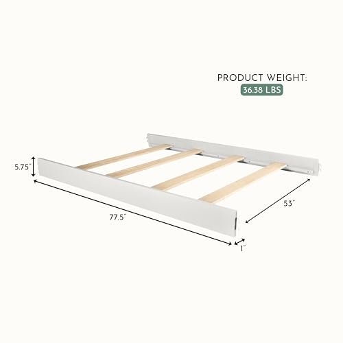 Image of Evolur Convertible Crib Wooden Full Size Bed Rail, Frost