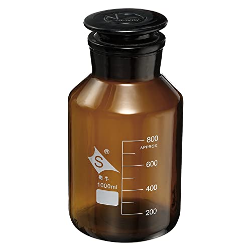 Flacon en verre borosilicaté 3.3 ambré de 1000mL avec bouchon étanche