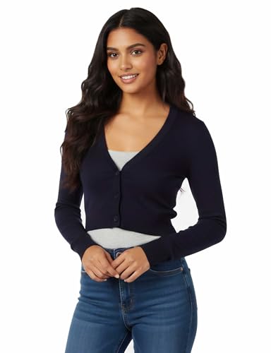Image of Allsense Women's Cropped Bolero Shrug Cardigan | 3 /4 Sleeve, Button Down, Lightweight Knit Sweater