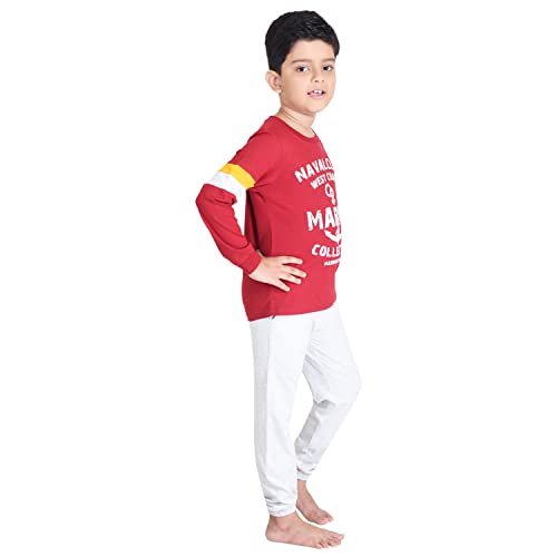 Image of Clothe Funn Boys Printed Cotton Full Sleeves T-Shirt & Pant Set