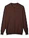 COOFANDY Men Long Sleeve Polo Sweater Knitted Polo Slim Fit Waffle Collared Pullover Sweater Brown
