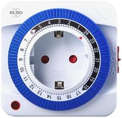 ELRO TI1000 Interruptor de Tiempo mecánico/Interruptor | Compacto | 15 Minutos de Tiempo de conmutación | hasta 3600W | Uso Interior