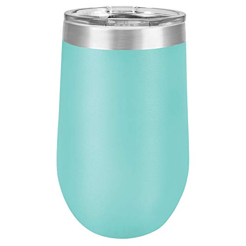 Polar Camel Drinkware Stemless Insulated Wine Glass Tumbler 16 oz (Teal)