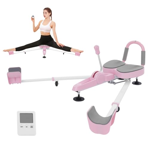 ZERNEIL Flexibility Leg Stretcher Split Machine, 330lbs Leg Stretch Machine with Timer, Leg Stretching Training Equipment Home Gym, Stretching Equipment for Dance Yoga Ballet Training Fitness (Pink)