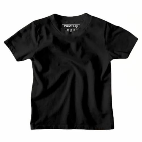 Image of PrintEasy� Kids Plain Cotton Round Neck Short Sleeves Unisex White T-Shirt for Boys & Girls