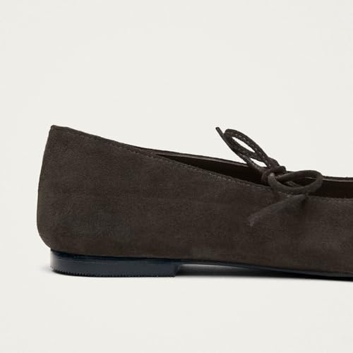Image of Ballet Flats for Women Lace Up Bow Square Toe Mary Janes Cute Ballerina Shoes Slip On Comfortable Elegant Dress Shoes