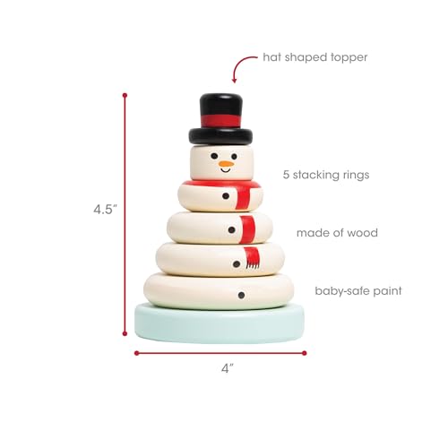 Image of Pearhead Christmas Snowman Stacking Toy Set, Holiday Toys for Toddlers