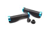 vhbw ergonomische Lenkergriffe, Fahrradgriffe, blau/schwarz kompatibel mit Fahrräder