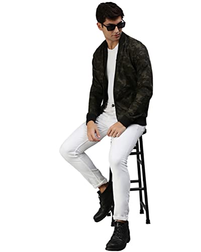 Image of Veirdo Chains Printed Zip Up Cotton Shacket /Jacket for Men (VSK01BLPT009)