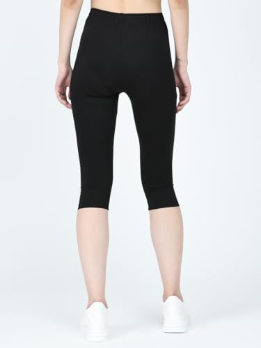 Image of Robinbosky Premium Stretchable Cotton Capri Legging for Women | Suitable for Formal wear & Casual wear | High-End Elastic Makes. The Leggings Squat Proof and Durable for Travel, Yoga, & Workout.