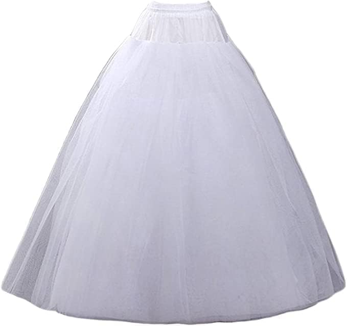 Zoya Creation can can 3 Layer Hoop Skirt Slips Crinoline Petticoat Long Underskirt for Wedding Bridal Dress Ball Gown for Party and Ethnic Wear White can can Skirt for Women Free Size