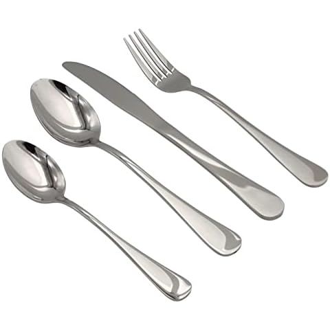 Elyon Tableware® 16-piece Silver Flatware, Stainless Steel Silverware Set, Reflective Mirror Finish Cutlery Set, Reusable Dishwasher Safe, Raindrop design Service For 4 Cover