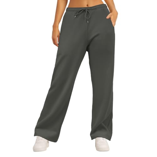 IWOLLENCE Pantalon de jogging pour femme - Pantalon de sport - Pantalon de loisirs - Pantalon molletonné - Pantalon d'entraînement - Pantalon ample avec...