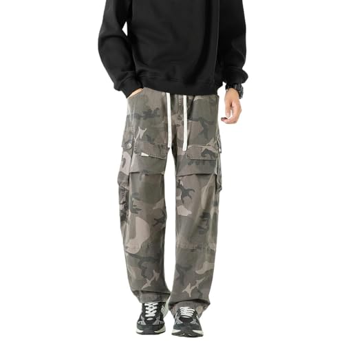 Pantalon cargo ample homme avec poches et jambes droites