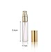 Elfenstall- Frosted 6pcs 10ml 1/3OZ Fine Mist Gold Atomizer Glass Bottle Spray Refillable Fragrance Perfume Empty Scent Bottle for Travel Party Portable 3ML Free Pipette