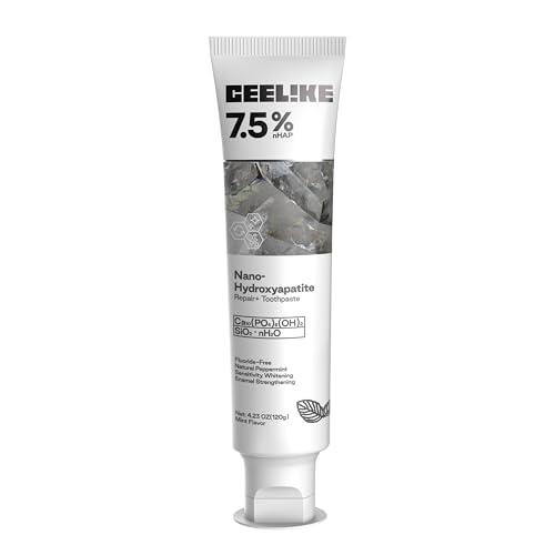 CEELIKE 7.5% Hydroxyapatite Toothpaste Supports Strong Enamel Protects Gums & Freshens Breath Fluoride-Free Ideal for Sensitive Teeth 120g (1)