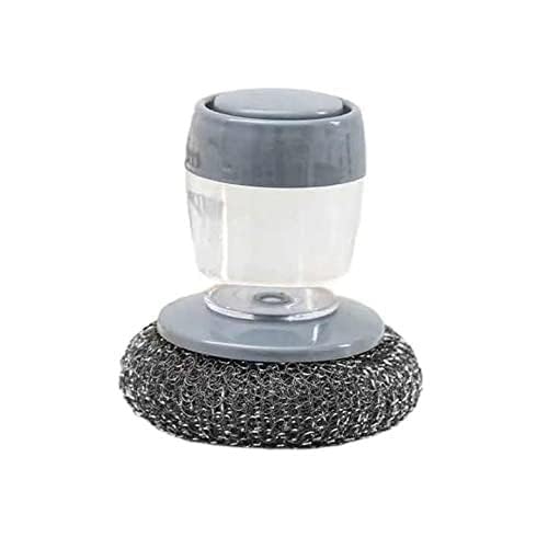 Tc Enterprise Stores - Multipurpose Plastic Liquid Dispenser Brush | Cleaning Brush with Soap Dispenser and Storage Stand - Perfect for Kitchen Sink, Dishwasher (Soap Palm Brush, Pack of 1)