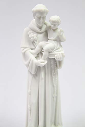 Estatua blanca de San Antonio de Padua 6 pulg miniatura 4