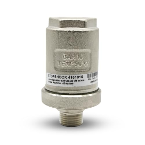 DOJA Barcelona | Waterslagdemper | 1 stuk | waterhamer arrestor 1/2 ' | Ø51x92,8mm | messing vernikkeld | schokdemperventiel | tot 50 mm, spoelbakkraan, drukregelaar water