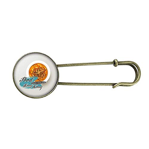 Hong Kong Shark's Fin Soup China Retro Metal Brooch Pin Clip Jewelry