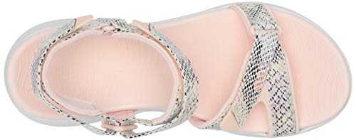 Skechers Women's 600 Spikeless Golf Sandal, Light Pink/Multi Snake Print, 8