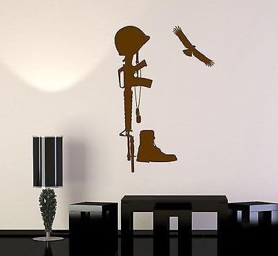 Wallstickers4you Wall Vinyl Marine Fallen Soldier Eagle Boots Guaranteed Quality Decal (z3451)