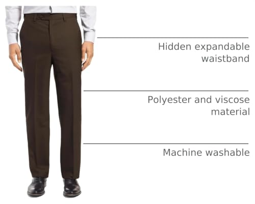 Image of Men's Cozy Hidden Expandable Waist Dress Pants | Premium Stretch Texture Weave Work to Weekend Pants