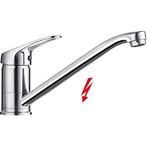 BONADE Niederdruckarmatur Niederdruck Wasserhahn Küche Armatur Mischbatterie 360° Schwenkbar Spültischarmatur Einhebel Küchenarmatur aus Messing Chrom Einhebelmischer Cover