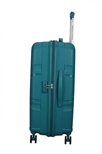 Image of American Tourister Hard Luggage Set of 3 Trolley Bags with TSA Lock,Secured Zipper,Spacious Interior with Wet Pouch (S.Green)
