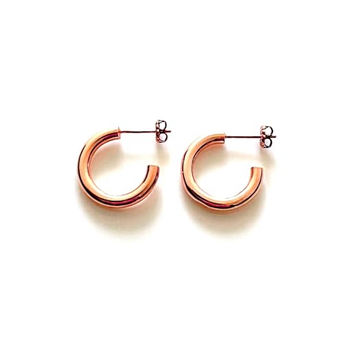 Aros de 20 mm de oro rosa el regalo ideal de plata de ley 6