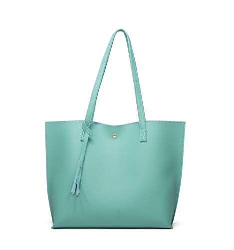 Image of Dreubea Women's Soft Faux Leather Tote Shoulder Bag from, Big Capacity Tassel Handbag