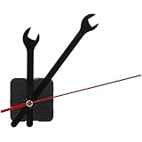 Wall Clock Mechanism Replacement : Creative Wrench Shpaed Clock Hands and Motor Kit - Clock Parts Battery Operated Kit DIY Clock Making Kit (Black 2)